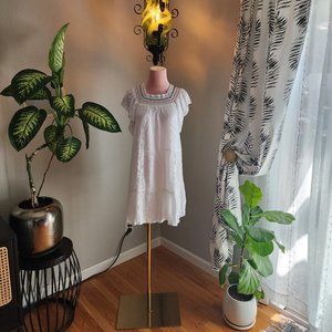 Smocked White Mini Dress by Jessica Simpson